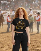 Paraiso Cowgirl Crop Top – Western Rodeo Aesthetic Graphic Tee, Cute Country Girl Shirt, Y2K Cowgirl Top, Vintage Wild Horse Riding T-Shirt