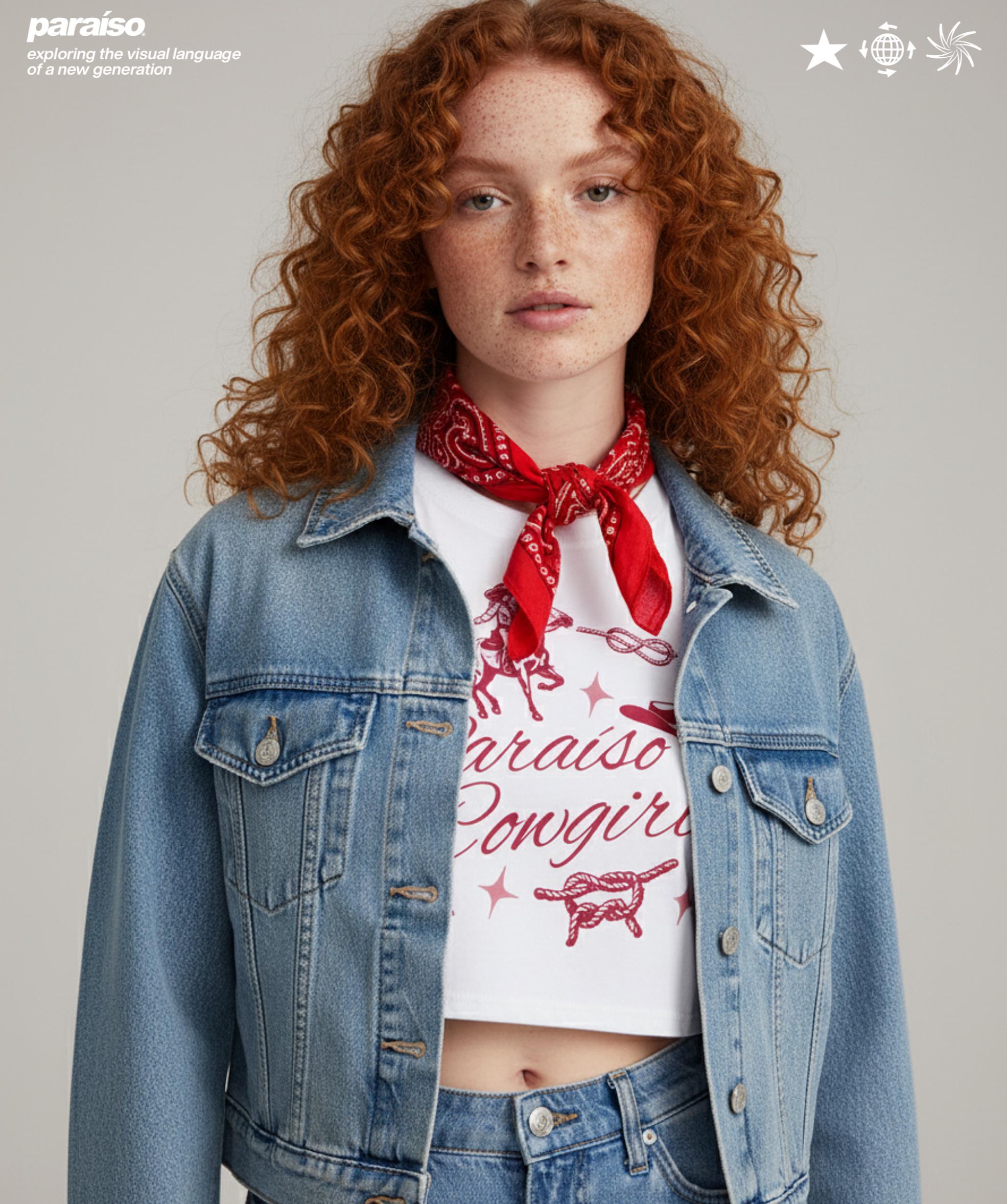 Paradise Cowgirl Crop Top – Western Rodeo Aesthetic Graphic Tee, Cute Country Girl Shirt, Y2K Cowgirl Top, Vintage Wild Horse Riding T-Shirt
