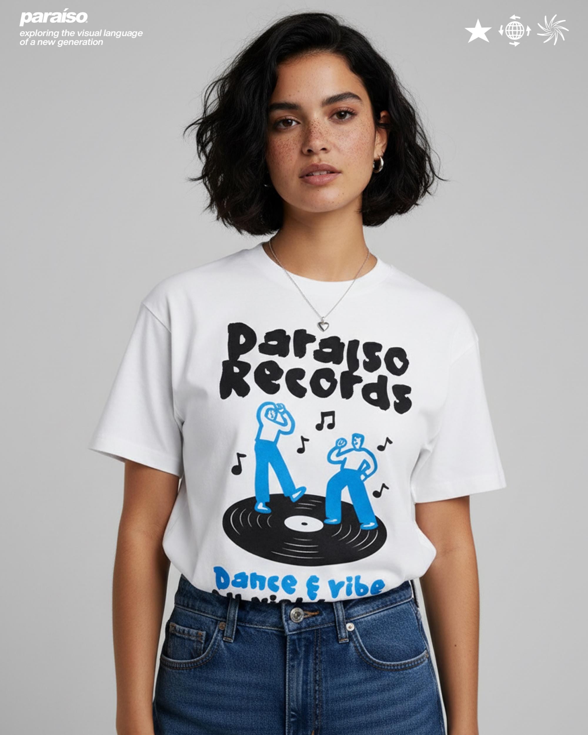 Paradise Records Graphic T-Shirt – Dance & Vibe All Night Long, Retro Disco Music Tee, Vintage Vinyl Shirt, Premium Casual Dancing Shirt