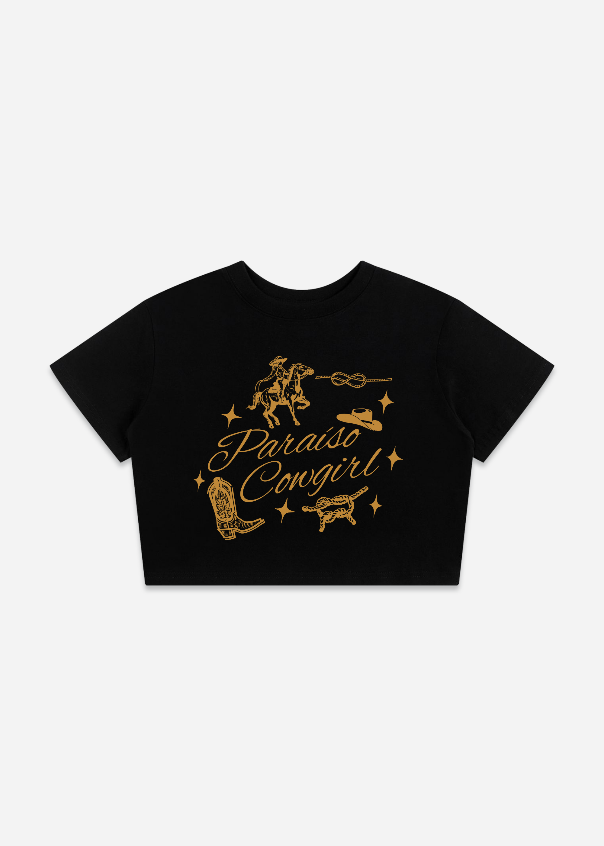 COWGIRL CROP TOP BLACK