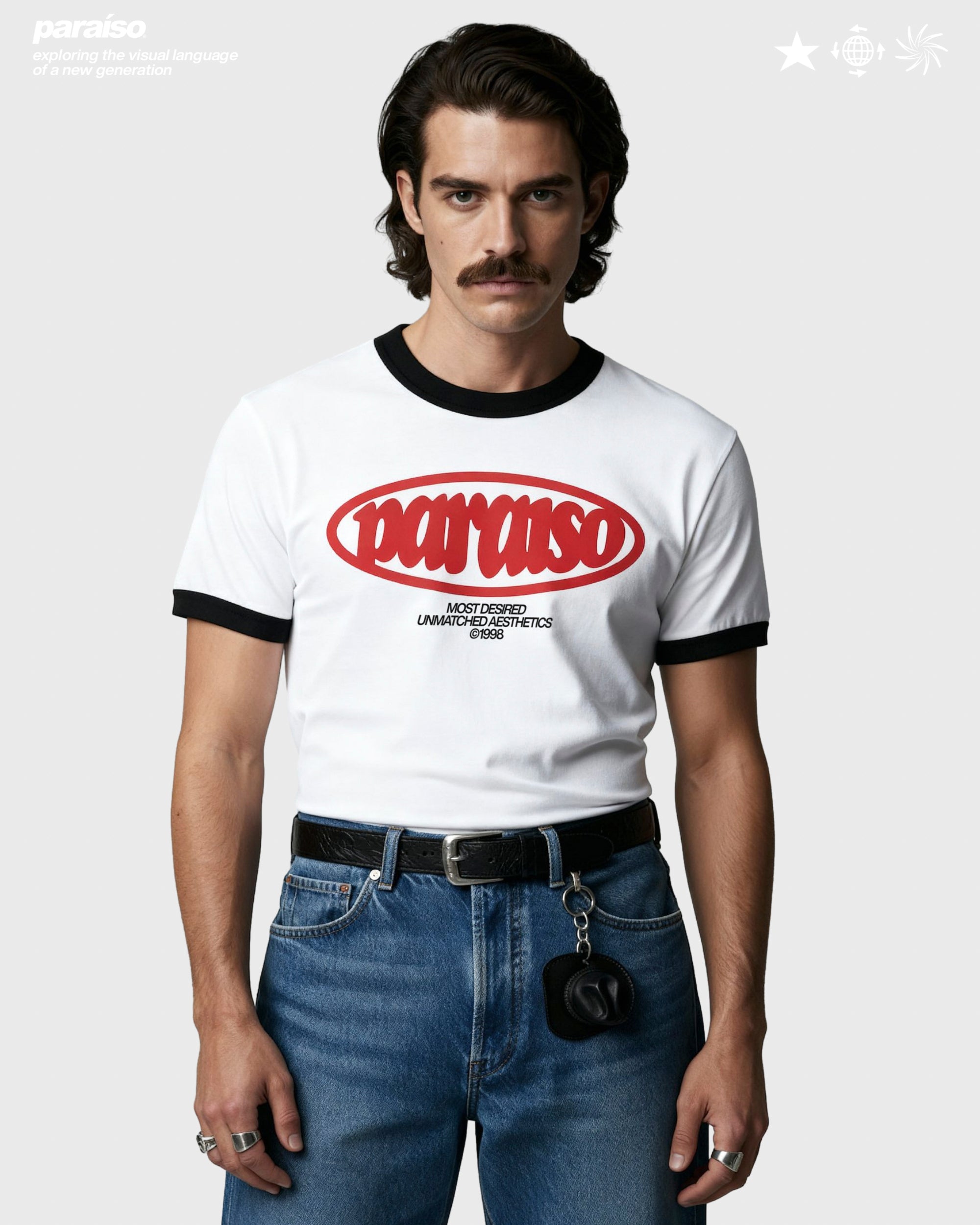 70's RINGER TEE WHITE