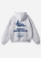 Paraíso Leisure Center Graphic Oversized Hoodie — Streetwear Athleisure Graphic Sweatshirt, Cotton Blend Sporty and Pilates Pullover