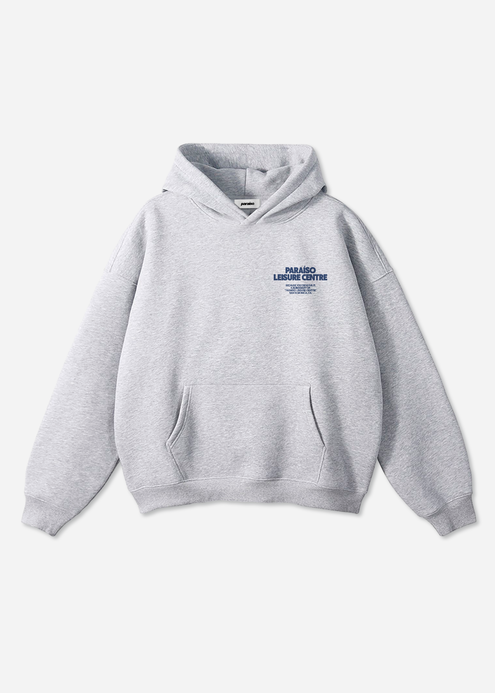 Paraíso Leisure Center Graphic Oversized Hoodie — Streetwear Athleisure Graphic Sweatshirt, Cotton Blend Sporty and Pilates Pullover