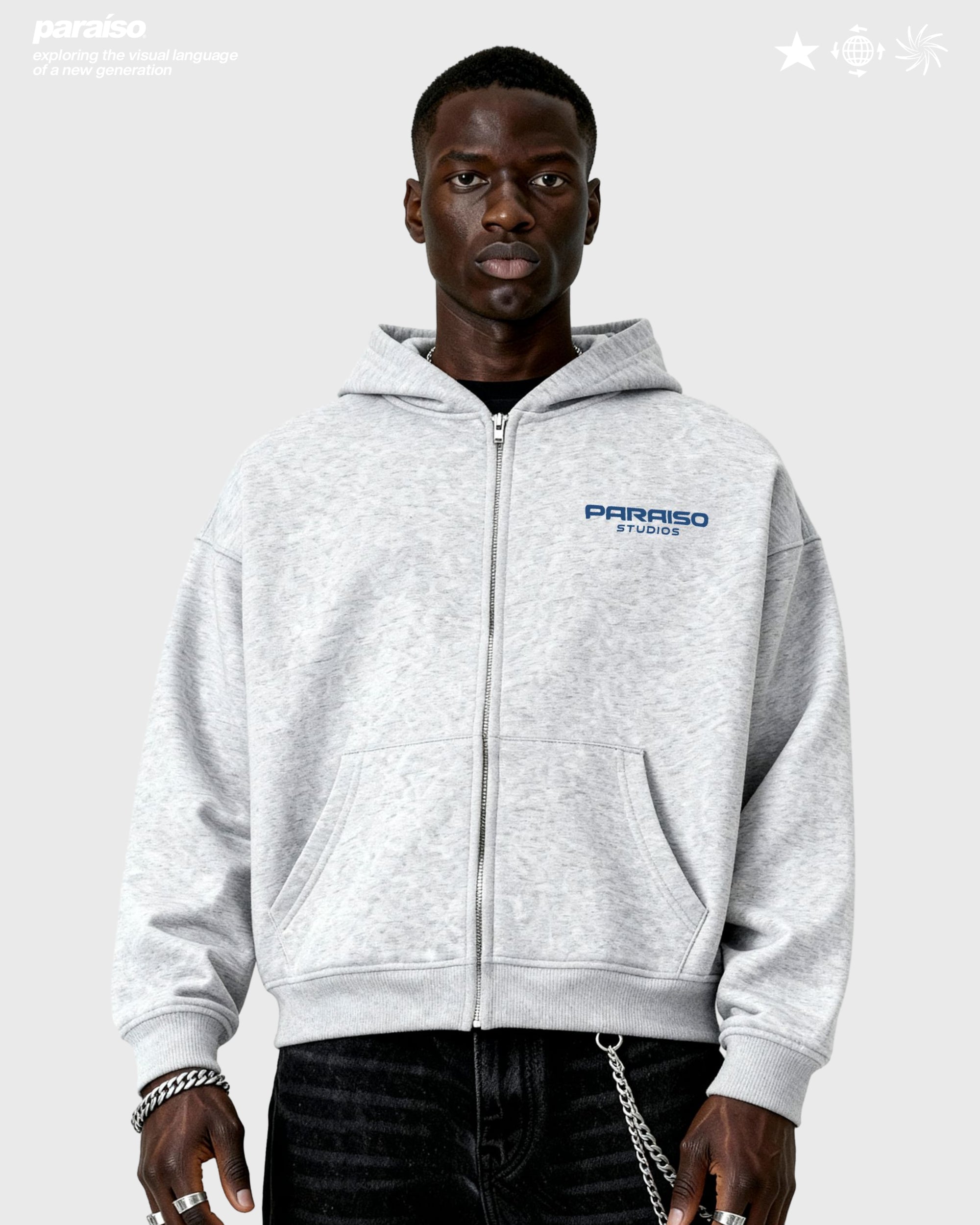 PEGASUS ZIP UP HOODIE GREY