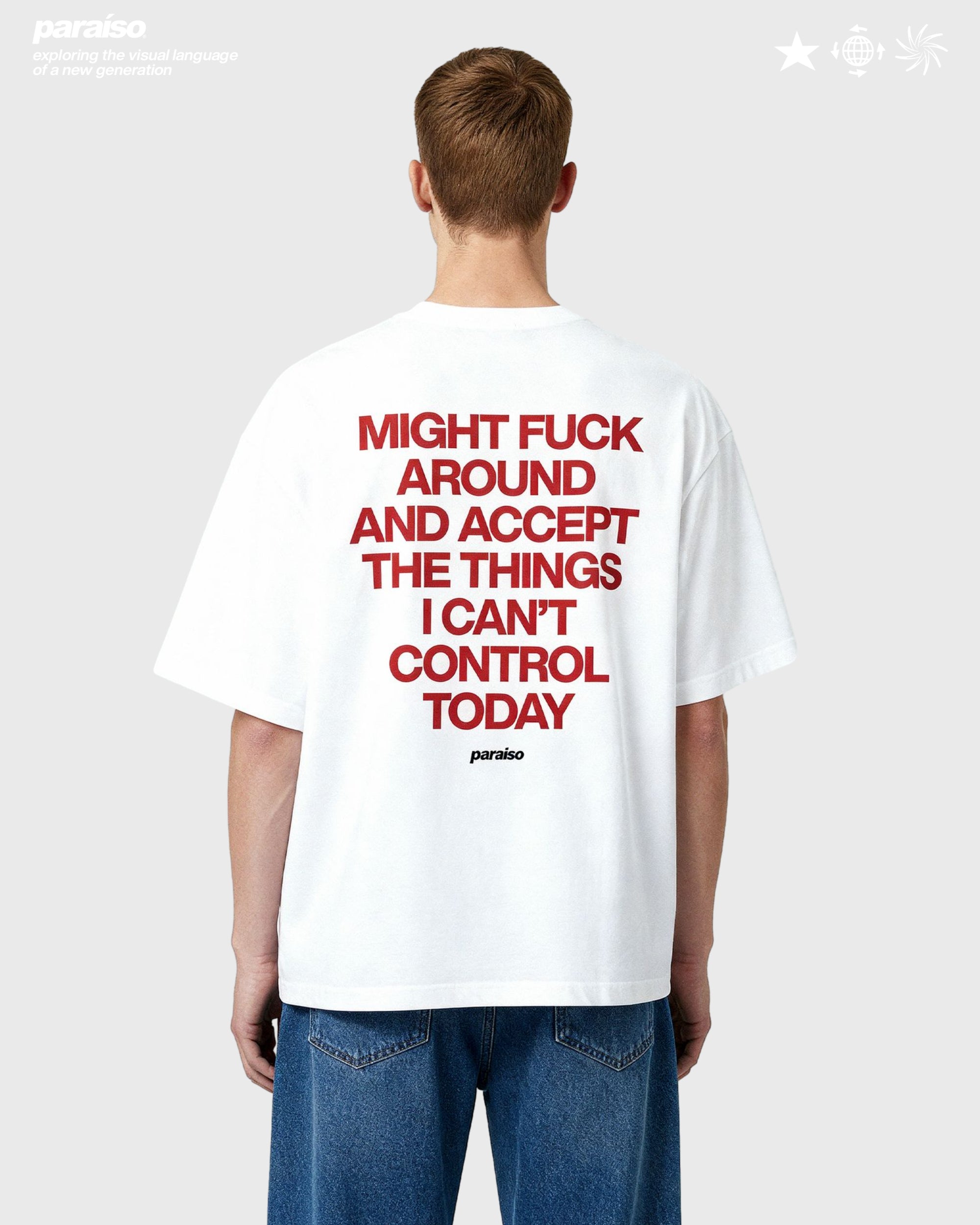 MIGHT F AROUND TEE WHITE