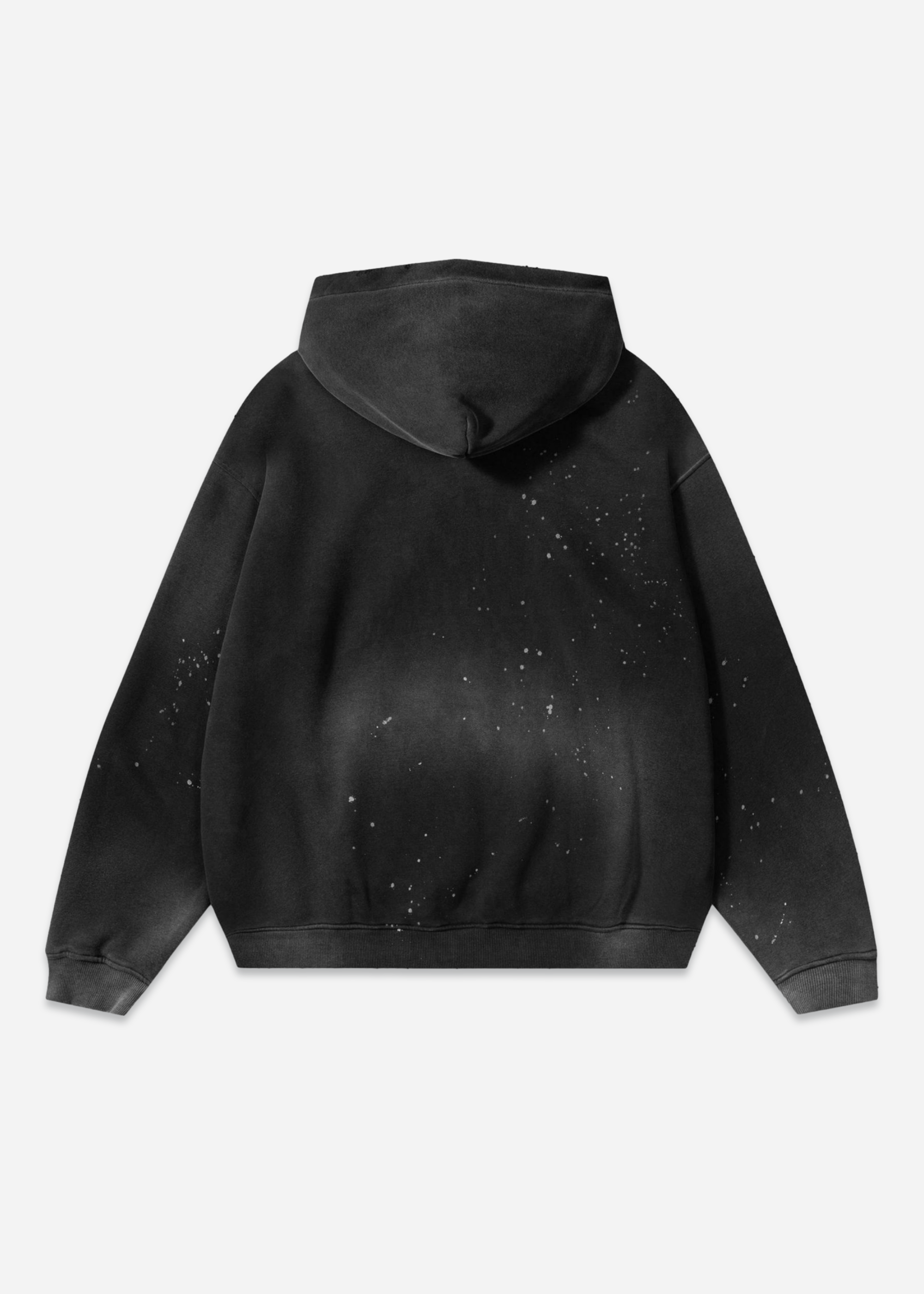 SILVER PENDANT DISTRESSED HOODIE