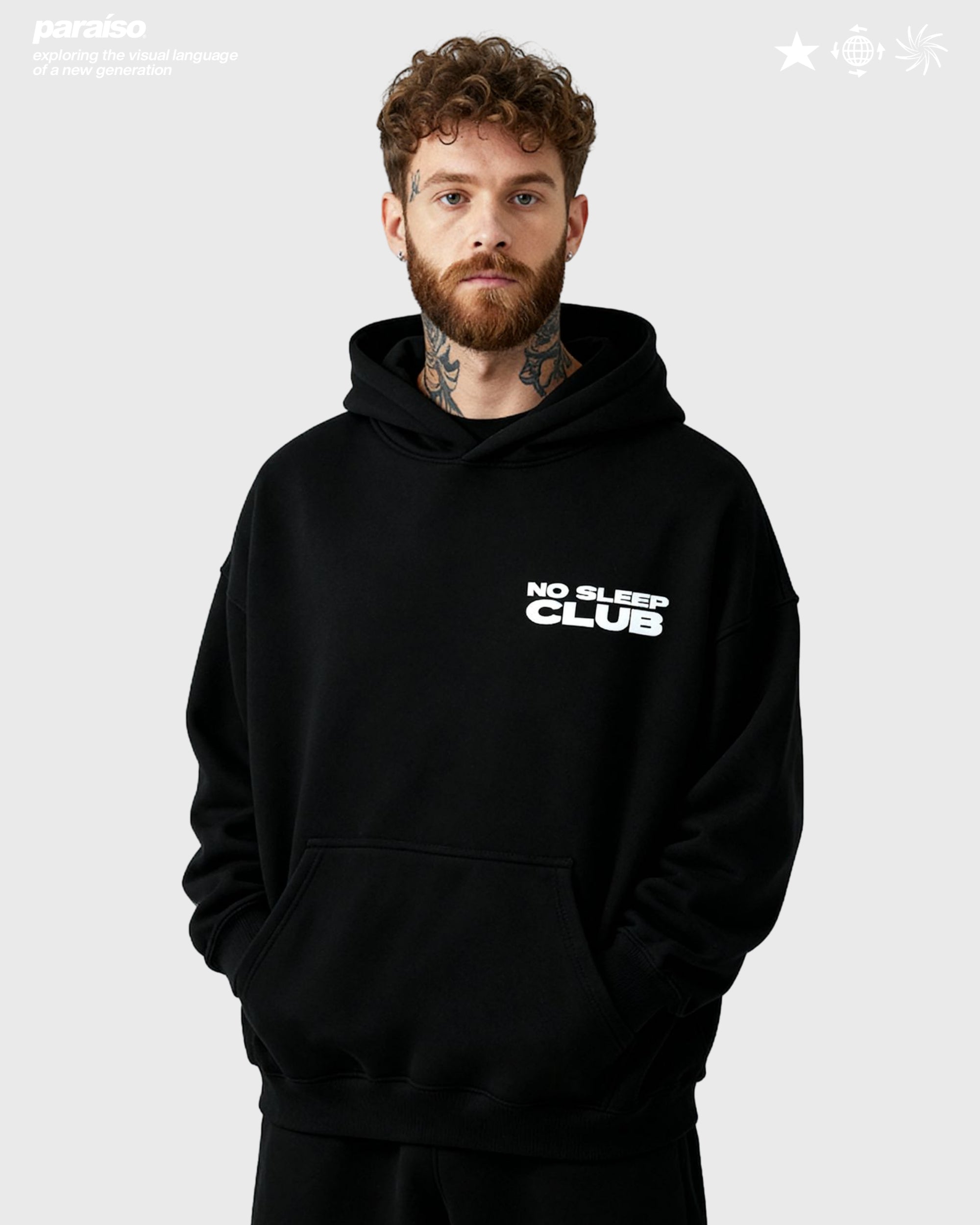 NO SLEEP CLUB HOODIE BLACK