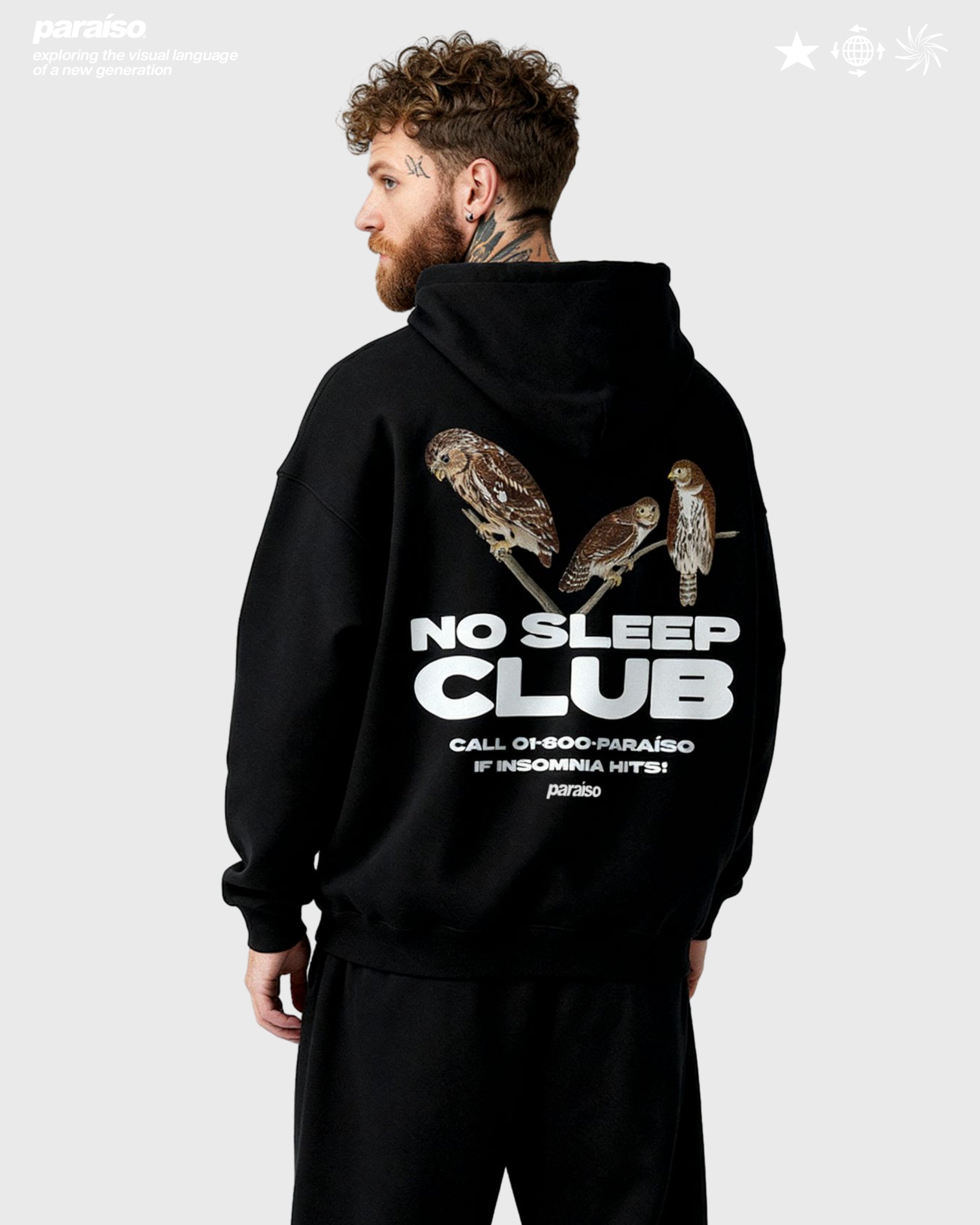 NO SLEEP CLUB HOODIE BLACK